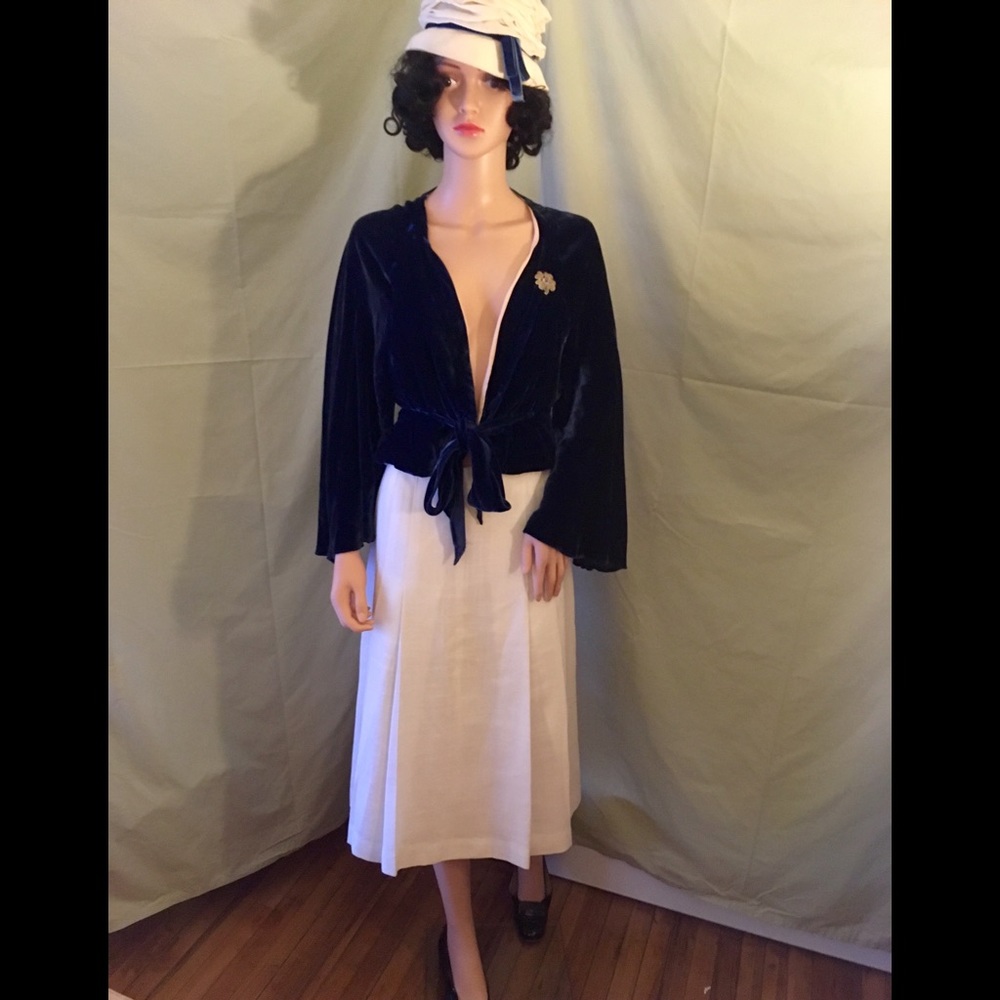 Vintage 1930’s silk velvet blue bolero jacket